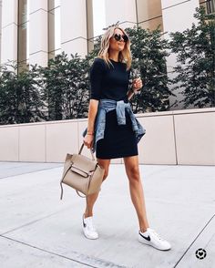 Dress And Sneakers, Dress And Sneakers Outfit, Sneaker Outfits Women, Grunge Dress, Black Dress Outfits, Summer Dress Outfits, Black Women Fashion, Sneakers Outfit