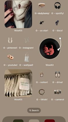 an info sheet with many different types of items in it, including rings and bracelets