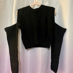 Nwot Sz Sm/Md Black Coldshoulder Cropped Sweater Thick, Cozy, A Little Oversized, Cropped But Not Too Short. Very Cute On. Wear With Jeans Or A Long Maxi Skirt. Make Offer Or Bundle For Discount! Black Winter Cropped Sweater, Cheap Black Long Sleeve Cropped Sweater, Black Knitted Cropped Sweater, Black Cozy Cropped Sweater, Cozy Black Soft Knit Cropped Sweater, Black Crop Sweater, Long Maxi Skirt, Long Maxi Skirts, Long Maxi