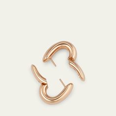 Pomellato earrings from the Iconica Collection. 18-karat rose gold. Approx. 1"L. For pierced ears. Made in Italy. Pomellato Earrings, Gold Huggie Hoop Earrings, Huggie Hoop Earrings, Rose Gold Earrings, Pierced Ears, 18k Rose Gold, Ear Piercings, Tops Designs, In Italy