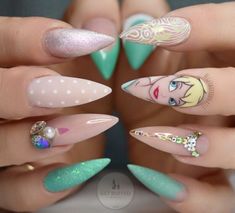 Disneyland Nails, Unghie Sfumate, Nail Tip Designs