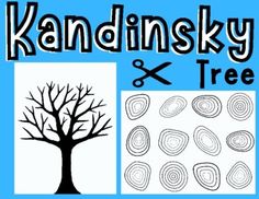 the words kandinskiy and tree are shown in two different pictures, one is black and white