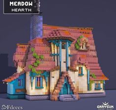 an image of a building made out of lego bricks with the words meadow hearth on it