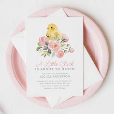 Chick Baby Shower Invitation Template, A Little Chick is About to Hatch Spring Baby Shower Invite, DIGITAL DOWNLOAD - Etsy Little Chick Baby Shower Theme, Bird Party, Baby Shower Invitation Template, Hens And Chicks, Spring Baby, Baby Shower Theme