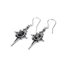 Symbolic Black Earrings For Gift, Black Star-shaped Metal Jewelry, Black Star Shaped Metal Jewelry, Black Sterling Silver Symbolic Earrings, Black Symbolic Sterling Silver Earrings, Symbolic Black Sterling Silver Earrings, Gothic Star-shaped Metal Earrings, Silver Star Gothic Earrings, Black Star-shaped Metal Earrings