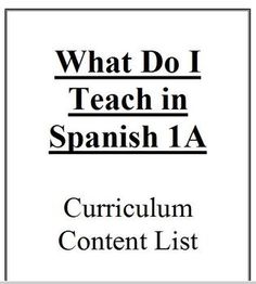 an image of what do i teach in spanish 1 / a, with the title below it