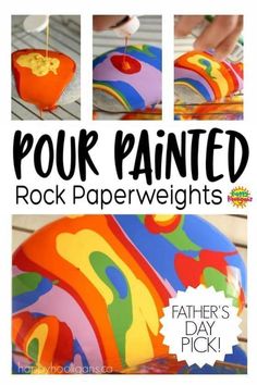 four painted rock paperweights for father's day pick