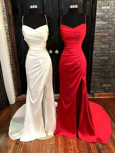 Sheath/Column Elastic Woven Satin Ruched Spaghetti Straps Sleeveless Sweep/Brush Train Dresses  If you like, you can save and click to enter the purchase page. Shipping worldwide and Free Shipping. 10% OFF OVER $90+ CODE: BLFANS Sweep Train Prom Dress, Bridesmaid Dresses Satin, Sweetheart Bridesmaids Dresses, Semi Dresses, Dark Red Dresses, Insta Poses, Year 8, Prom Dresses With Pockets, Red Dresses Classy