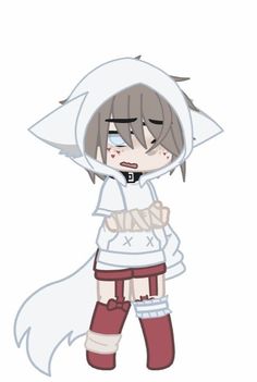 an anime character with grey hair and white hoodie is standing in front of a white background