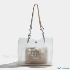 OrcaJump - Premium Transparent Double Layer Jelly Tote Bag Double Layer, Jelly, Tote Bag