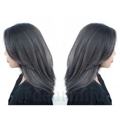 Soft Black to Grey Charcoal Ombre. It is super difficult to get a soft balayage look with ash tones. Balyage will expose warmth on thr hair so I used foils for this cool toned melt. instagram @dearmiju Grey Bobs, Dark Grey Hair Color, Ash Highlights, Dark Grey Hair, Soft Balayage, Medium Hair Styles For Women, My Savior, Hair Dark, Balayage Hair Blonde