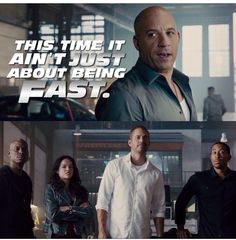 the fast and the furious movie scene is shown in two different frames, one with an image of vinder