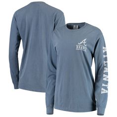 Show off your Atlanta Braves fandom with this Pigment Dye Comfort Color long sleeve T-shirt from Soft as a Grape!