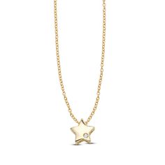 This playful women's necklace features a dazzling star embellished with a shimmering diamond accent. Fashioned in 14K yellow gold, the 18-inch cable chain secures in place with a lobster clasp. Jewelry Star, Women's Necklace, Jared The Galleria Of Jewelry, Necklace Diamond, Star Necklace, Cable Chain, Lobster Clasp, Womens Necklaces, Diamond Necklace