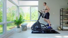 man pedaling on 20 inch stride elliptical Elliptical Machine, Elliptical Workout