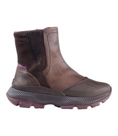 Long loved for their waterproof protection and tough-as-nails durability, our Storm Chaser pull-on boots are now better than ever. Our softest midsole provides exceptional cushioning while the updated outsole offers even more all-weather traction and stability. Order regular shoe size. (For half sizes not offered, order up to next whole size). PFC/PFAS-free durable water repellent (DWR). Traction: Lugged VertiGrip rubber outsole Warmth: Cozy fleece lining with soft wool in gore area and 200 gram Storm Chaser, All Weather Boots, Tough As Nails, Weather Boots, Boots Waterproof, Pull On Boots, Deep Brown, Soft Wool, Ll Bean