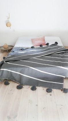 GrayWhite Moroccan pom pom throw blanket,bohemian decor bedcover, blanket sofa, pom pom blanket, Throw Blanket With Tassels Pompom Blanket, Moroccan Throw Blanket, Pom Pom Throw Blanket, Moroccan Pom Pom Blanket, Bedroom Blanket, Pom Pom Throw, Moroccan Blankets, Boho Blanket, Pom Pom Blanket