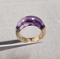 1. Amethyst 14k Gold Ring 2. Made to Order 3. Gemstone -  Natural Amethyst  4. Jewelry Type - Gold Ring 5. Total weight - 6.400 Gram Approx 6. Amethyst Weight - 12.00 Carats 7. Gold Weight - 4.00 Grams Approx. 8. Amethyst Size - 6*22 MM 9. Gold Purity - 14k 10. Handmade Items 11 Band Size - 3 mm 12. High polished  13. AAA Quality Ring 14. Stackable Ring 15. 1 Quantity Available 16. Ready to dispatch in 1 - 2 days. 17. Drilled stone ring  Pictures are taken under natural and day light. Yellow Gold Amethyst Ring With Vs Clarity, Luxury Round Amethyst Ring With Vs Clarity, Thick Gold Ring, Gold Schmuck, Gold Jewelry Gift, Emerald Earrings Studs, Woman Jewelry, Amethyst Gem, Chunky Rings