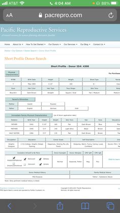 a screenshot of the pacific reprodutive services application on an iphone device