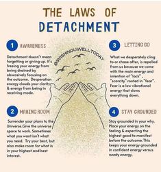 Laws Of Detachment, Improv Tips, Manifesting Mantras, Nervus Vagus, Emotional Detachment, Spiritual Psychology, Healing Journaling, Healing Spirituality