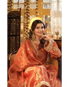 Orange Salwar Kameez, Mehandi Outfits, Fancy Dress Material, Nimrat Khaira, Heavy Dresses, Indian Bride Outfits, Pakistani Wedding Outfits, Satin Jumpsuit, Never Understand