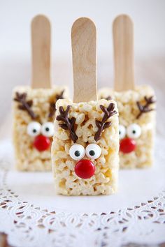 some kind of food with reindeer faces on it