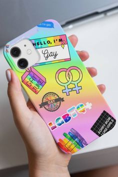 Lesbian pride rainbow collage indie LGBTQ gay aesthetic bisexual bi girls cute trendy phone case. Pride Phone Case, Clear Phone Case Design, Gay Aesthetic, Trendy Phone Cases, Collage Phone Case, Clear Phone Case, Rainbow Pride