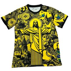 2024/25 Brazil X Christ Football Soccer Jersey. Brand New With Tags. Nike Yellow T-shirt With Graphic Print, Nike Summer Graphic Print Shirt, Nike Graphic Print Shirt For Summer, Nike Yellow Summer Tops, Summer Nike Graphic Print Shirt, Yellow Nike Summer Tops, Yellow Nike Tops For Summer, Nike Fitted Graphic Print Top, Nike Multicolor Tops For Streetwear