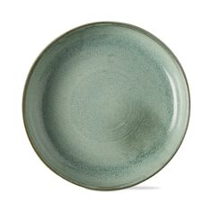 a green plate on a white background