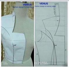 the front and back views of a sewing pattern