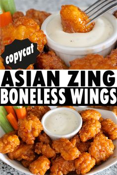 Copycat Asian Zing Boneless Chicken Wings - Boneless Chicken Wings Recipe, Asian Zing Sauce, Boneless Wing Recipes, Asian Turkey Meatballs, Boneless Chicken Wings, Cooking Chicken Wings