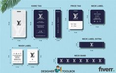 an image of a set of luggage tags and labels for the louis vuitton brand