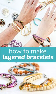 Layered Beaded Bracelets, Stretch Beaded Bracelets Diy, Making Bracelets With Beads, Diy Beaded Bracelets, Diy Bracelets Tutorials, Bracelets Handmade Diy, Diy Bracelet Designs, Diy Bracelets Patterns