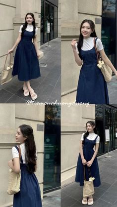 Modest Asian Outfits, Korean Style Dress Casual, Ootd Korean Style Dress, Korean Skirt Outfits, Skirt Outfits Korean, Ootd Korean Style, Rok Outfit, Simple Style Outfits