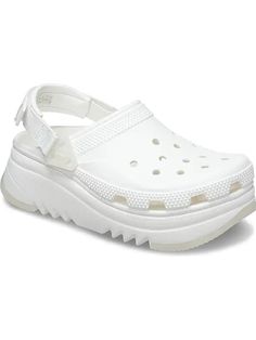 Crocs Mega Crush Clog | Zappos.com Modern Synthetic Clogs With Textured Sole, White Platform Clogs In Synthetic Material, Platform Synthetic Clogs For Streetwear, Streetwear Synthetic Platform Clogs, Synthetic Platform Clogs For Streetwear, Synthetic Clogs With Rubber Sole, White Synthetic Functional Clogs, White Synthetic Clogs, Modern White Platform Clogs