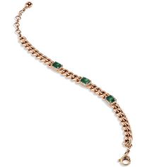 The Emerald and Diamond Rose Gold Chain Link Bracelet sparkles with a breathtaking diamonds and emeralds, all set in stunning 18kt rose gold. With an adjustable length, it's a truly luxurious piece for any special occasion. Emerald and Diamond Rose Gold Chain Link Bracelet 18kt. Rose Gold Diamond: 0.39ct F-VS Emeralds: 2.00ct Chain Link Bracelet Adjustable Length SKU: 22643 0-4989NS Luxury Rose Gold Diamond Party Bracelet, Luxury Rose Gold Chain Bracelet With Diamond Accents, Elegant Rose Gold Diamond Bracelet With Chain, Elegant Green Chain Bracelet, Rose Gold Chain, Rose Gold Diamonds, Selling Jewelry, Chain Link Bracelet, Link Bracelets