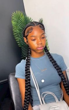 2 french braids Two Braids French, 2 Side French Braids, Two Braided Cornrow Hairstyles, Two Braids Styles For Black Women, Black Girls Hairstyles French Braids, 2 Long French Braids With Weave, 2cornrow Hairstyles, Two Braids Black Girls Hair, Two Back Braids