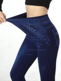 Shop A Wide Range Of Women's  Leggings At Justfashionnow.com. Free Shipping. Trendy High Rise Leggings For Winter, Casual High Rise Leggings For Winter, Casual Stretch Jeggings For Winter, Casual Winter Stretch Jeggings, Winter Stretch Casual Jeggings, Blue Stretch Jeggings For Fall, Fall Stretch Blue Jeggings, High Rise Stretch Leggings For Winter, Fall Blue Stretch Jeggings