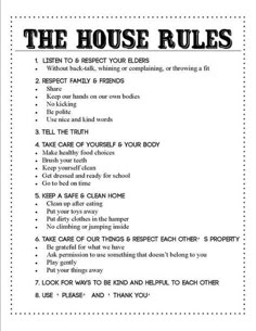 the house rules are in black and white