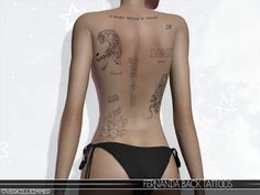 the back of a woman with tattoos on her body