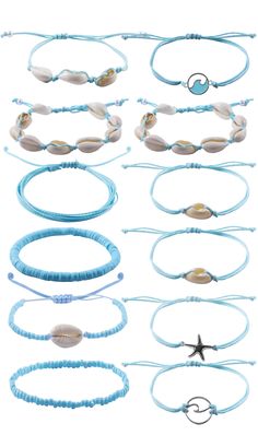 PRICES MAY VARY. [ Fashion Design ] It comes with 12 pcs beach bracelet in different style.The boho bracelet made from various materials, including starfish, beads, shells, and pendants in the shape of marine creatures. These elements bring the bracelet closer to nature, giving a sense of connection with the ocean. [ Adjustable Size ] Each string bracelet features an adjustable knot, making it easy to put on and take off. It can be adjusted to fit the size of your wrist or ankle, making it suita Blue Summer Bracelets, Beach String Bracelets, Things To Do On Beach, Ocean Bracelet Ideas, Beach Bracelets Diy, Beaded String Bracelets, Accessories For Beach, Waterproof Bracelet, Ocean Bracelet