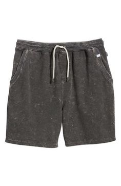 Mottled, acid-wash coloring brings instant old-favorite status to sweat shorts made for timeless comfort from soft, stretchy cotton-blend fleece. 70% cotton, 25% polyester, 5% elastane Machine wash, dry flat Imported Black Washed Cotton Shorts, Washed Black Cotton Athleisure Bottoms, Casual Washed Black Cotton Shorts, Sporty Acid Wash Relaxed Fit Bottoms, Washed Black Cotton Shorts, Casual Acid Wash Bottoms Short Length, Casual Acid Wash Short Bottoms, Washed Black Cotton Shorts For Spring, Spring Washed Black Cotton Shorts