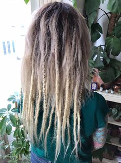 Partial Dreads White Women, Fine Hair Dreadlocks, Blonde Partial Dreads, Partial Synthetic Dreads, Half Dreads Partial Dreadlocks, Partial Dreads Hairstyles, Half Head Dreads, Partial Dreads Placement, Half Dreaded Hair