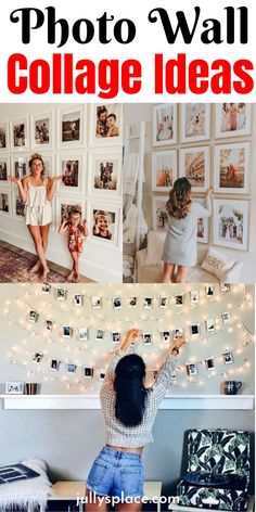 photo wall collage ideas Easy Photo Wall, Diy Photo Collage, Photo Collage Ideas, Diy Photo Wall, Photo Collage Diy, Collage Diy