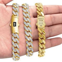 Top Seller for 10k Yellow Gold 11mm Monaco Miami Cuban Link Diamond Cut Pave Chain Bracelet 8 , Jewelry & Watches White Gold Cuban Link Chain Bracelet, Gold Cuban Link Bracelet Tarnish Resistant For Anniversary, Gold Cuban Link Diamond Bracelet As Gift, Gold Cuban Link Chain Bracelet For Anniversary, Anniversary Cuban Link Curb Chain Bracelet, Gold Cuban Link Bracelet With Curb Chain For Anniversary, Anniversary Bracelet With Cuban Link Curb Chain, Luxury Gold Cuban Link Bracelet With Curb Chain, 14k White Gold Cuban Link Bracelet