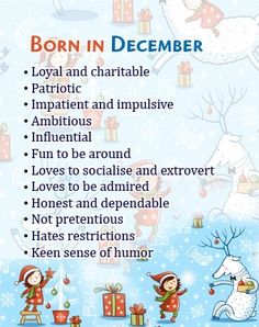 a poster with the words born in december