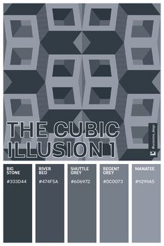 the cubic illusion 1 color scheme is shown in grey and gray, with different shades