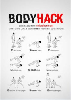 the body hack poster shows how to do an exercise with one hand and two hands