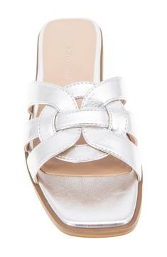 This low-profile slide sandal topped by a woven vamp strap is built for comfort with a flexible sole and foam cushioning at the heel. Memory foam cushioning at heel Synthetic upper, lining and sole Imported Sandal Women, Slide Sandals, Low Profile, Memory Foam, Womens Sandals, Nordstrom, Size 6, Sandals, Square