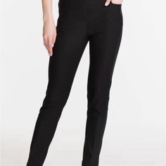 Women’s Tommy Control Pull On Dress Pants Black , Small Sleek Stretch Black Dress Pants, Sleek Black Stretch Dress Pants, Black High-waisted Elastane Dress Pants, Black Slim Fit Bottoms For Work, Black Stretch Bottoms For Business Casual, Tailored Black Elastane Dress Pants, Black Tailored Elastane Dress Pants, Black Pull-on Bottoms For Business Casual, Business Casual Black Pull-on Bottoms